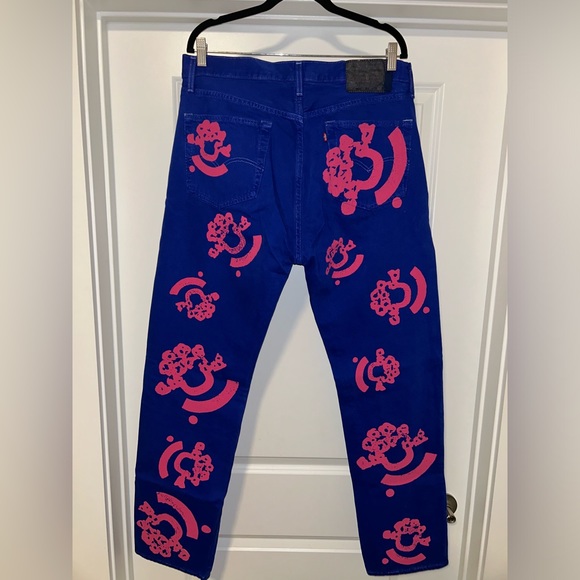 DENIM TEARS BStroy Tears Jeans Blue and Pink SIZE 36 never worn! - Picture 2 of 2